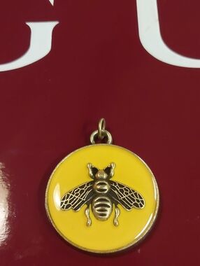 New GG Yellow Enamel & Brass Bee Charm Pendant